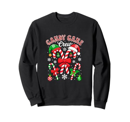 Candy Cane Crew Xmas Leopard Santa Elf Candies Lover Kids Sweatshirt von Candy Christmas Costume