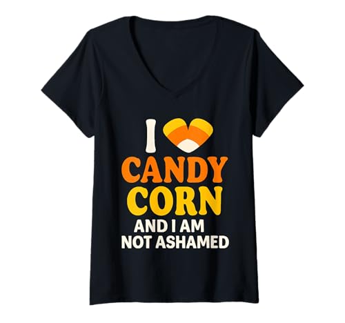 Damen I Love Candy Corn Shirt Lustig Halloween Candy Corn Love T-Shirt mit V-Ausschnitt Damen I Love Candy Corn Shirt Lustig Halloween Candy Corn Love T-Shirt mit V-Ausschnitt von Candy Corn Halloween Funny Costume Women Kids