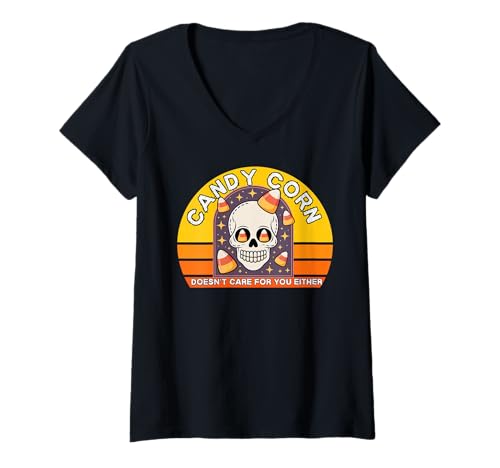 Damen Candy Corn Halloween Fun, Candy Corn Do Not Like You Either T-Shirt mit V-Ausschnitt Damen Candy Corn Halloween Fun, Candy Corn Do Not Like You Either T-Shirt mit V-Ausschnitt von Candy Corn Uprising