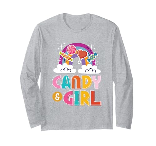 Süßes Candy Girl Shirt Regenbogen Zuckerwatte Langarmshirt Süßes Candy Girl Shirt Regenbogen Zuckerwatte Langarmshirt von Candy Girl Süßigkeiten Kinder Geschenk