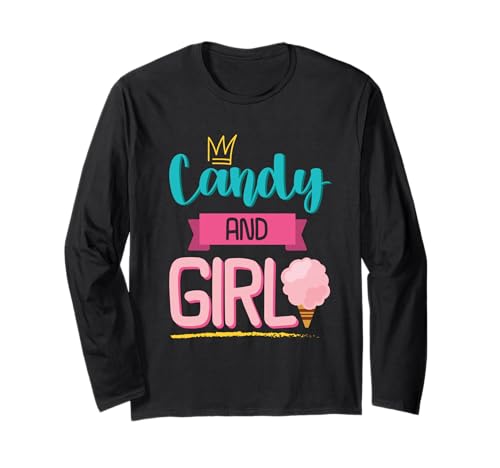 Süßes Candy Girl Shirt Regenbogen Zuckerwatte Langarmshirt Süßes Candy Girl Shirt Regenbogen Zuckerwatte Langarmshirt von Candy Girl Süßigkeiten Kinder Geschenk
