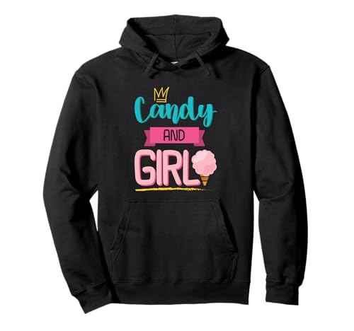 Süßes Candy Girl Shirt Regenbogen Zuckerwatte Pullover Hoodie von Candy Girl Süßigkeiten Kinder Geschenk