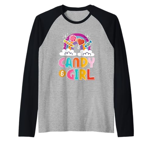 Süßes Candy Girl Shirt Regenbogen Zuckerwatte Raglan Süßes Candy Girl Shirt Regenbogen Zuckerwatte Raglan von Candy Girl Süßigkeiten Kinder Geschenk