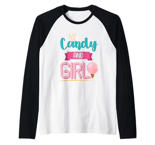 Süßes Candy Girl Shirt Regenbogen Zuckerwatte Raglan Süßes Candy Girl Shirt Regenbogen Zuckerwatte Raglan von Candy Girl Süßigkeiten Kinder Geschenk