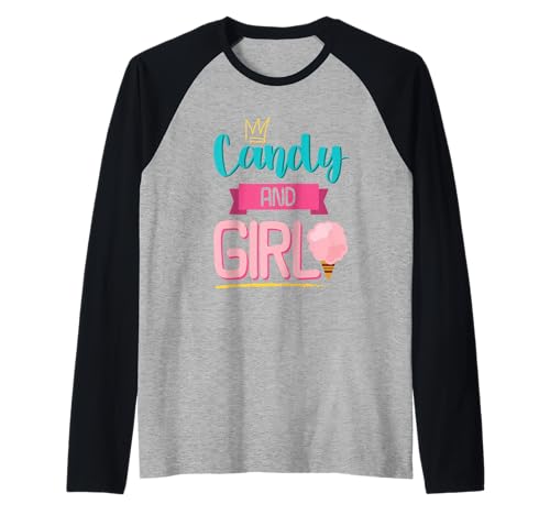 Süßes Candy Girl Shirt Regenbogen Zuckerwatte Raglan Süßes Candy Girl Shirt Regenbogen Zuckerwatte Raglan von Candy Girl Süßigkeiten Kinder Geschenk