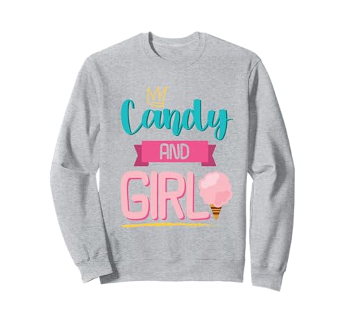 Süßes Candy Girl Shirt Regenbogen Zuckerwatte Sweatshirt von Candy Girl Süßigkeiten Kinder Geschenk