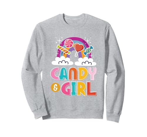 Süßes Candy Girl Shirt Regenbogen Zuckerwatte Sweatshirt Süßes Candy Girl Shirt Regenbogen Zuckerwatte Sweatshirt von Candy Girl Süßigkeiten Kinder Geschenk
