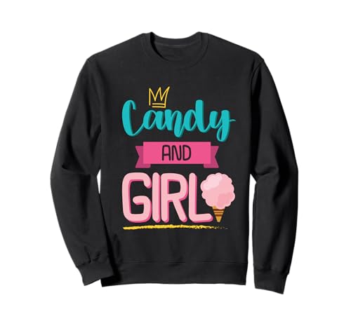 Süßes Candy Girl Shirt Regenbogen Zuckerwatte Sweatshirt von Candy Girl Süßigkeiten Kinder Geschenk