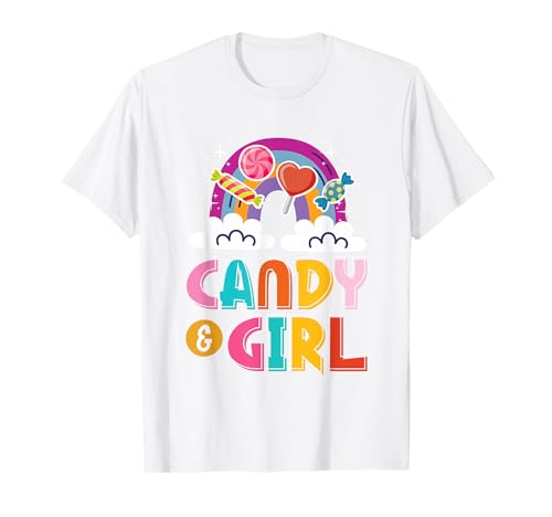Süßes Candy Girl Shirt Regenbogen Zuckerwatte T-Shirt von Candy Girl Süßigkeiten Kinder Geschenk