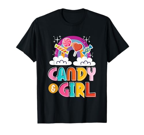 Süßes Candy Girl Shirt Regenbogen Zuckerwatte T-Shirt Süßes Candy Girl Shirt Regenbogen Zuckerwatte T-Shirt von Candy Girl Süßigkeiten Kinder Geschenk
