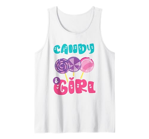 Süßes Candy Girl Shirt Regenbogen Zuckerwatte Tank Top Süßes Candy Girl Shirt Regenbogen Zuckerwatte Tank Top von Candy Girl Süßigkeiten Kinder Geschenk