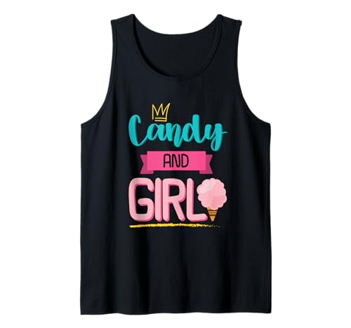 Süßes Candy Girl Shirt Regenbogen Zuckerwatte Tank Top Süßes Candy Girl Shirt Regenbogen Zuckerwatte Tank Top von Candy Girl Süßigkeiten Kinder Geschenk