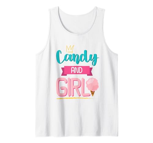 Süßes Candy Girl Shirt Regenbogen Zuckerwatte Tank Top Süßes Candy Girl Shirt Regenbogen Zuckerwatte Tank Top von Candy Girl Süßigkeiten Kinder Geschenk