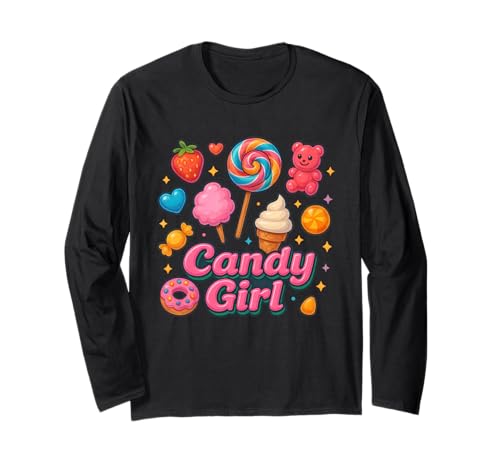 Candy Girl Süßigkeiten Lollipop Zuckerwatte Shirt Langarmshirt von Candy Girl Süßigkeiten Lollipop Naschkatze