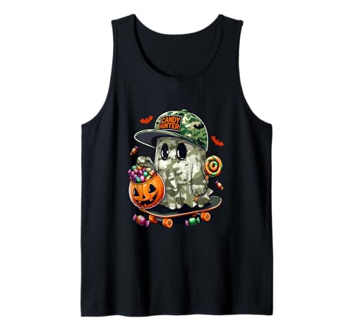 Hunter Halloween Candy Funny Boo On Skateboard Lover Kids Tank Top von Candy Halloween Costume