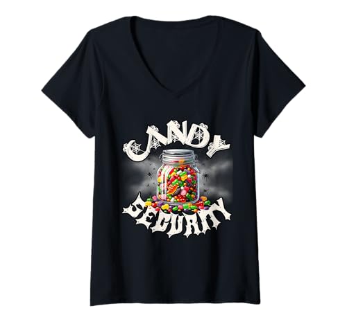 Damen Candy Security Halloween.Candy Tu so, als wäre ich eine Candy Crew T-Shirt mit V-Ausschnitt Damen Candy Security Halloween.Candy Tu so, als wäre ich eine Candy Crew T-Shirt mit V-Ausschnitt von Candy Security Candy Crew