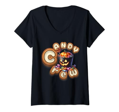 Damen Candy Security Halloween.Candy Tu so, als wäre ich eine Candy Crew T-Shirt mit V-Ausschnitt Damen Candy Security Halloween.Candy Tu so, als wäre ich eine Candy Crew T-Shirt mit V-Ausschnitt von Candy Security Candy Crew