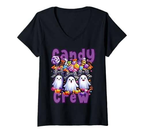 Damen Candy Security Halloween.Candy Tu so, als wäre ich eine Candy Crew T-Shirt mit V-Ausschnitt Damen Candy Security Halloween.Candy Tu so, als wäre ich eine Candy Crew T-Shirt mit V-Ausschnitt von Candy Security Candy Crew