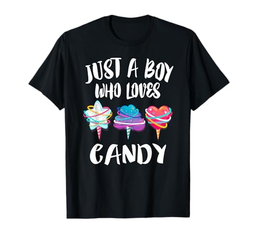 T-Shirt mit Aufschrift "Just A Boy Who Loves Candy" T-Shirt von Candy T-Shirt Gift