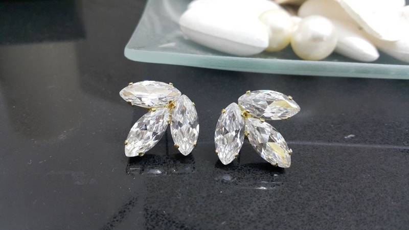 Gold Filled Swarovski Kristall Braut Ohrstecker, Brautjungfer Ohrringe von CandyCrystalsJewelry