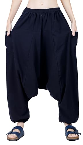 CandyHusky Hippie Boho Gypsy Aladdin Yoga Haremhose aus Baumwolle (schwarz) von CandyHusky