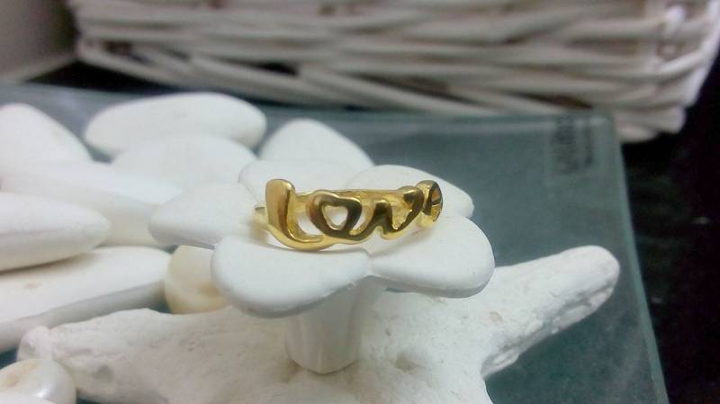 14K Gold Filled Schreibschrift Liebesring Zierlicher Stapelring von CandySimpleJewelry