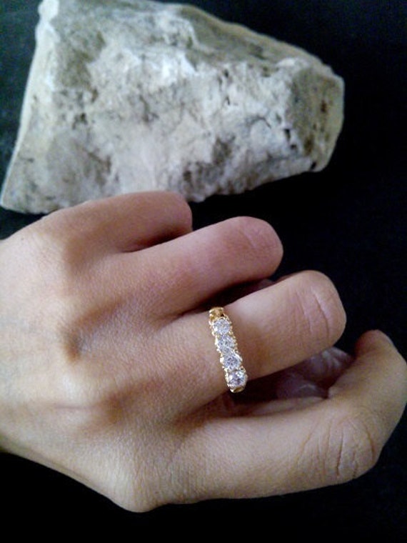 14K Gold Filled Verlobungsring Bergkristall Ehering von CandySimpleJewelry