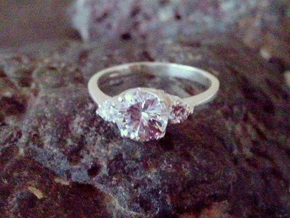 Bergkristall Sterling Silber Verlobungsring Handgemachter Brautschmuck von CandySimpleJewelry