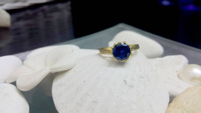 Blauer Saphir Ring 14K Gold Filled September Geburtsstein von CandySimpleJewelry