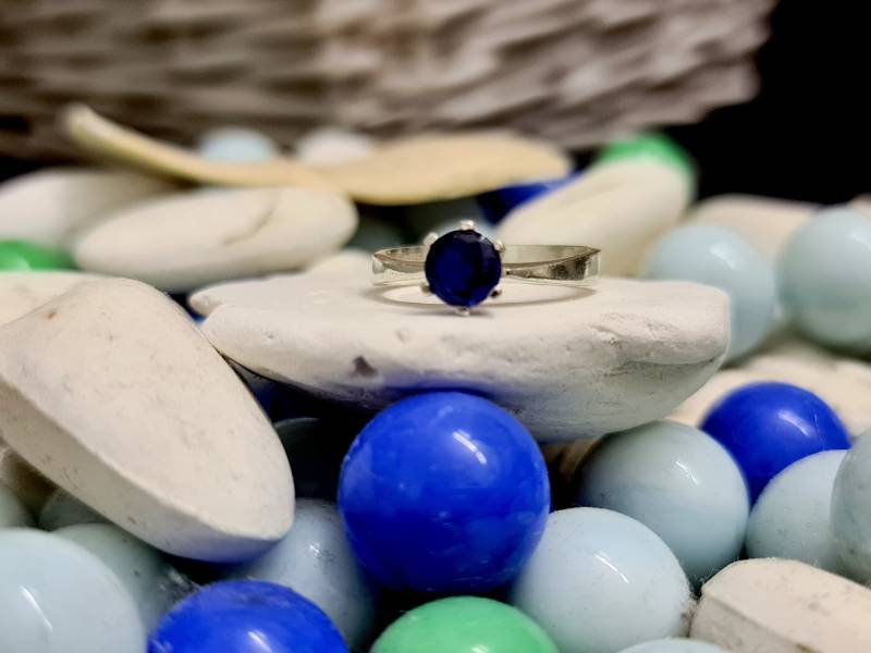 Blauer Saphir Ring - Stein Sterling Silber Edelstein September Geburtsstein von CandySimpleJewelry