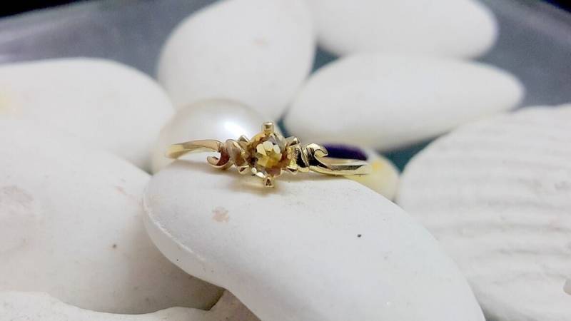 Citrin Ring Gold Filled November Geburtsstein Ring von CandySimpleJewelry