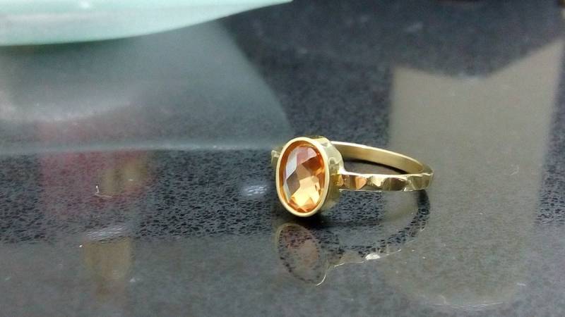 Citrin Ring Gold Filled November Geburtsstein Ring von CandySimpleJewelry