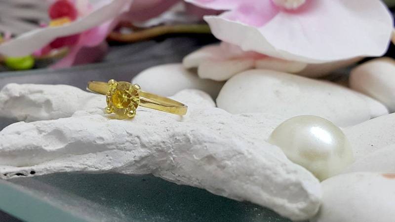 Filigraner Citrin Ring Edelsteinring Mit 14K Gold Gefüllt von CandySimpleJewelry