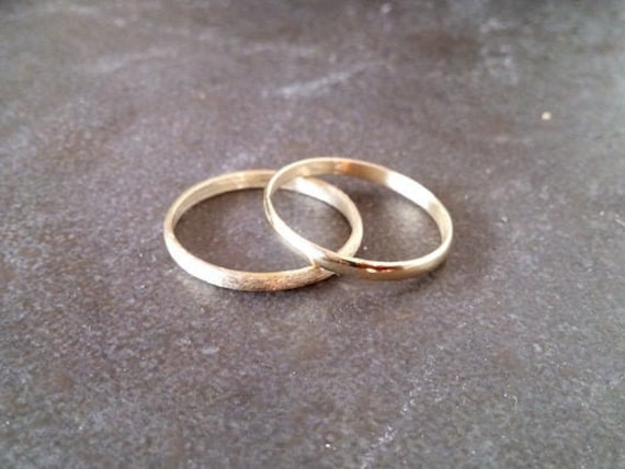 Gold Filled Ringe Set Schlichte Eheringe, 1, 5 Mm von CandySimpleJewelry