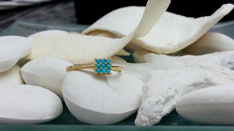 Gold Filled Türkisring Arizona Edelstein-stack-Band von CandySimpleJewelry