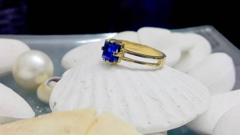 Lab Sapphire Gold Filled Ring September Geburtsstein von CandySimpleJewelry