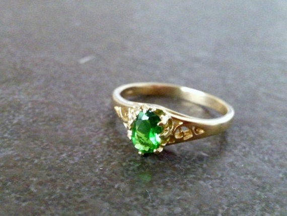 Labrador Smaragd Ring 14K Gold Filled Zarter Hochzeitsschmuck von CandySimpleJewelry