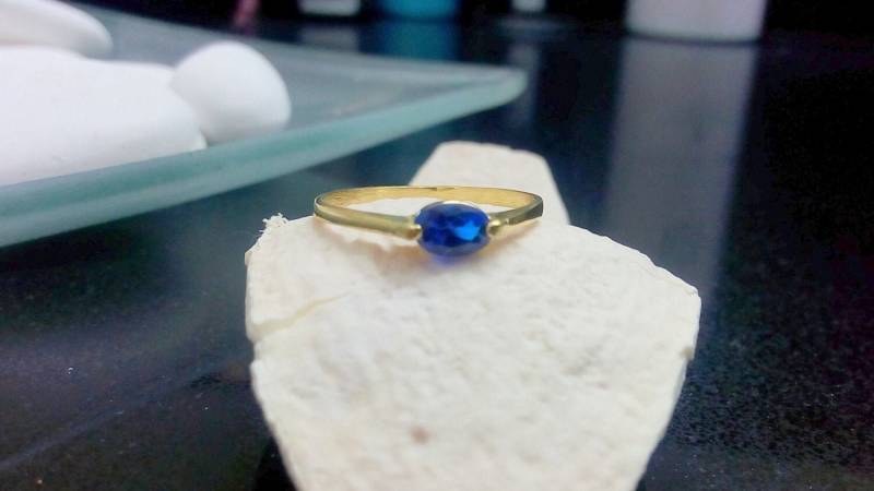 Labradorit Saphir Ring 14K Gold Filled Ovaler Edelstein von CandySimpleJewelry