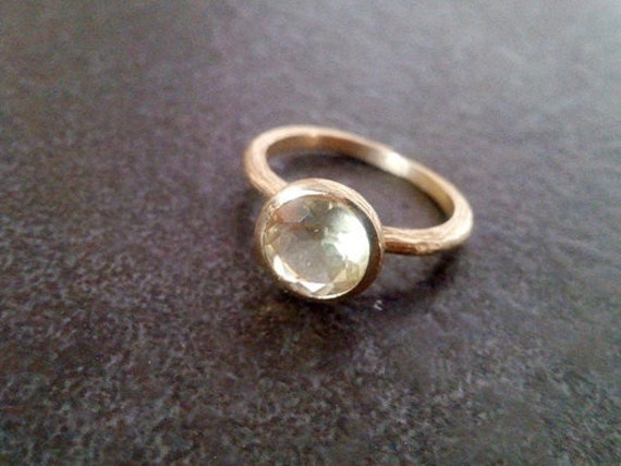 Lemon Quartz Ring Filigraner Facettierter 14K Gold Filled Ring von CandySimpleJewelry