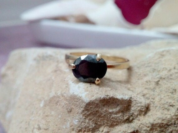 Onyx Edelstein Ring Stapelbarer 14K Gold Filled Ring von CandySimpleJewelry