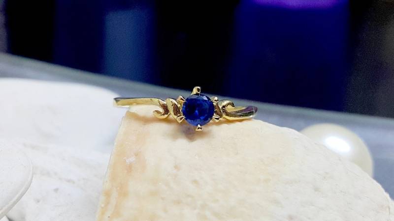 Saphir Ring - 14K Gold Filled September Geburtsstein von CandySimpleJewelry