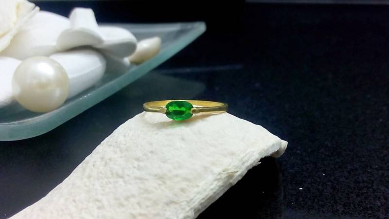 Smaragd Ring 14K Gold Filled Zarte Geburtsstein Schmuck von CandySimpleJewelry