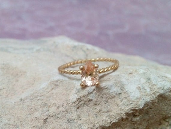 Tropfen Citrin Ring 14K Gold Gefüllter Edelstein Stapelring von CandySimpleJewelry