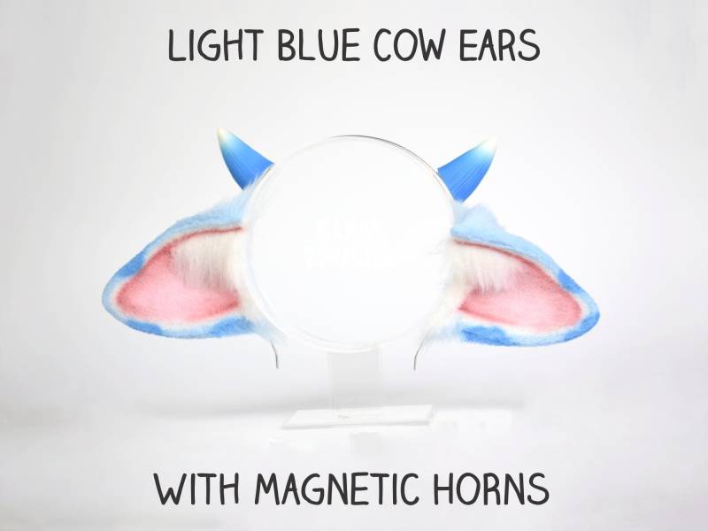 Cosplay Kuhohren Haarreif Kostümohren & Hörner Aus Kunstfell in Hellblau Blau Weiß Rosa Kuh Ohren Kuhhaarreif - Handgefertigt Versandfertig Cosplay Kuhohren Haarreif Kostümohren & Hörner Aus Kunstfell in Hellblau Blau Weiß Rosa Kuh Ohren Kuhhaarreif - Handgefertigt Versandfertig von CandyZombies