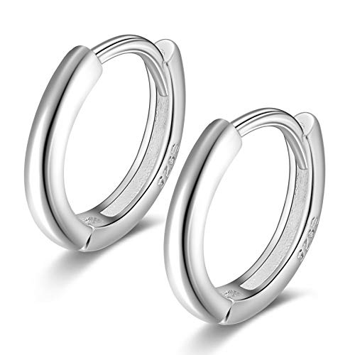 Creolen Silber 925 Damen Herren 8mm Ohrringe Klein Klappcreolen Knorpel Helix Ohrpiercing Einfach Kreolen Huggie Hoops Earrings Frauen von Candyfancy