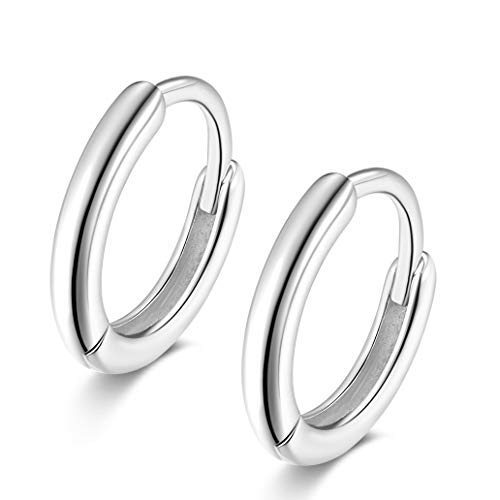 Creolen Silber 925 Damen Herren 9mm Ohrringe Klein Klappcreolen Knorpel Helix Ohrpiercing Einfach Kreolen Huggie Hoops Earrings Frauen von Candyfancy