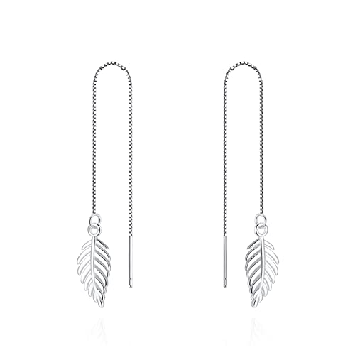 Boho Stäbchen Durchzieher Ohrringe Lang Silber 925 FüR Damen Blatt Quasten EinfäDler Kette Ohrringe Hängend 93mm Boho Stäbchen Durchzieher Ohrringe Lang Silber 925 FüR Damen Blatt Quasten EinfäDler Kette Ohrringe Hängend 93mm von Candyfancy
