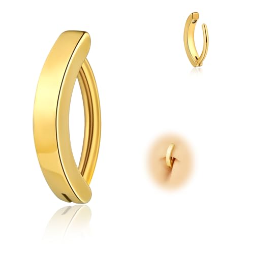 Candyfancy 14G Clicker Bauchnabelpiercing Titan Antiallergie Bauchnabelpiercing Rosegold 10mm Nabelpiercing Belly Piercing Bauchnabel Körperschmuck für Damen Herren von Candyfancy