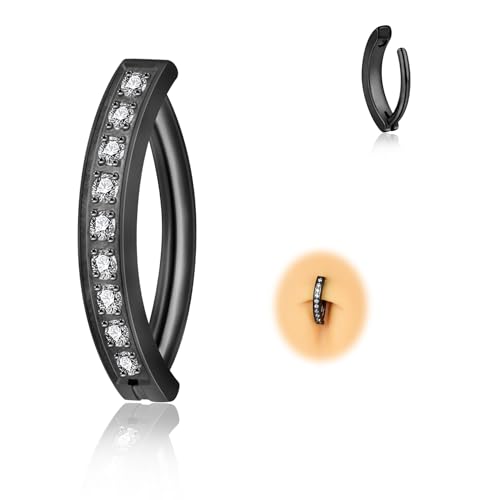 Candyfancy 14G Clicker Bauchnabelpiercing Titan Antiallergie Bauchnabelpiercing Schwarz 10mm Zirkonia Nabelpiercing Belly Piercing Bauchnabel Körperschmuck für Damen Herren Candyfancy 14G Clicker Bauchnabelpiercing Titan Antiallergie Bauchnabelpiercing Schwarz 10mm Zirkonia Nabelpiercing Belly Piercing Bauchnabel Körperschmuck für Damen Herren von Candyfancy