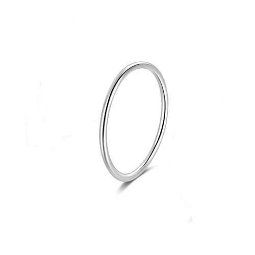 Candyfancy 1.2mm Vorsteckring Silber 925 Sterling Schmal Dünne Filigraner Stacking Midi Knuckle Bandringe Knöchelringe Stapelringe Rings (Silber, 54 (17.2)) von Candyfancy